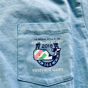 Vineyard Vines KIDS AND Kentucky Derby 2018 Blue Long Sleeve T-Shirt, SMALL